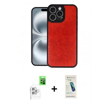 MARSİLYAN™- iPhone 16 Pro Max Kılıf Kıvılcım Işık Serisi - Şeffaf Pasifik Cam Ekran Koruyucu + Raze Metal Kamera Lens - BZ