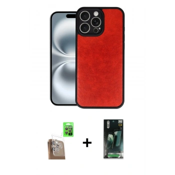 MARSİLYAN™- iPhone 16 Pro Max Kılıf Kıvılcım Işık Serisi - Siyah 360 Mat Full Body Arka Koruyucu + Raze Metal Kamera Lens - CLTM
