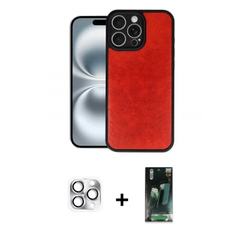 MARSİLYAN™- iPhone 16 Pro Max Kılıf Kıvılcım Işık Serisi - Siyah 360 Mat Full Body Arka Koruyucu + Pers Alüminyum Kamera Lens - GS