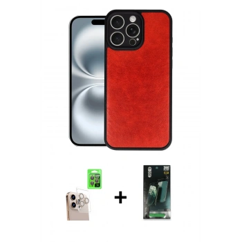 MARSİLYAN™- iPhone 16 Pro Max Kılıf Kıvılcım Işık Serisi - Siyah 360 Mat Full Body Arka Koruyucu + Raze Metal Kamera Lens - NLGY