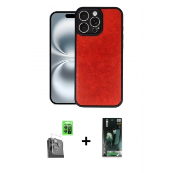 MARSİLYAN™- iPhone 16 Pro Max Kılıf Kıvılcım Işık Serisi - Siyah 360 Mat Full Body Arka Koruyucu + Raze Metal Kamera Lens - SH
