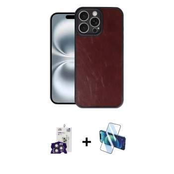 MARSİLYAN™- iPhone 16 Pro Max Kılıf Kıvılcım Işık Serisi - Siyah 3D Antistatik Cam Ekran Koruyucu + Bilvis Titan Kamera Lens - TMGI