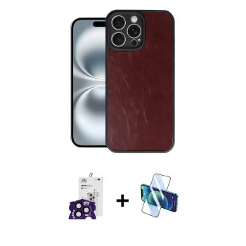 MARSİLYAN™- iPhone 16 Pro Max Kılıf Kıvılcım Işık Serisi - Siyah 3D Antistatik Cam Ekran Koruyucu + Bilvis Titan Kamera Lens - SH
