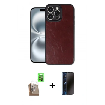 MARSİLYAN™- iPhone 16 Pro Max Kılıf Kıvılcım Işık Serisi - Siyah 3D Antistatik Hayalet Cam Ekran Koruyucu + Raze Metal Kamera Lens - CLTM