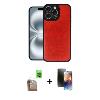 MARSİLYAN™- iPhone 16 Pro Max Kılıf Kıvılcım Işık Serisi - Siyah 3D Antistatik Mat Seramik Nano Ekran Koruyucu + Raze Metal Kamera Lens - CLTM