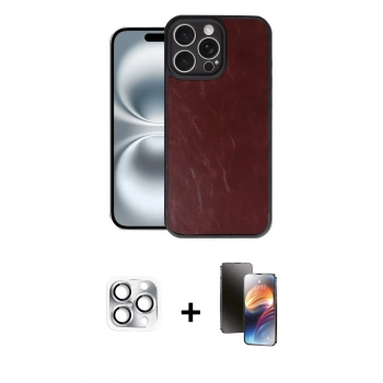 MARSİLYAN™- iPhone 16 Pro Max Kılıf Kıvılcım Işık Serisi - Siyah 3D Antistatik Mat Seramik Nano Ekran Koruyucu + Pers Alüminyum Kamera Lens - GS