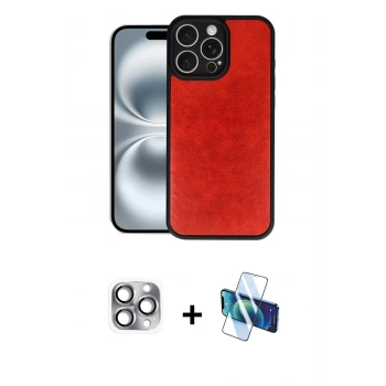 MARSİLYAN™- iPhone 16 Pro Max Kılıf Kıvılcım Işık Serisi - Siyah 3D Antistatik Seramik Nano Ekran Koruyucu + Pers Alüminyum Kamera Lens - GI