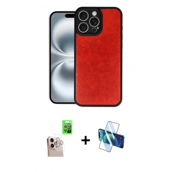 MARSİLYAN™- iPhone 16 Pro Max Kılıf Kıvılcım Işık Serisi - Siyah 3D Antistatik Seramik Nano Ekran Koruyucu + Raze Metal Kamera Lens - NLGY