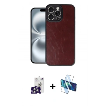 MARSİLYAN™- iPhone 16 Pro Max Kılıf Kıvılcım Işık Serisi - Siyah 3D Antistatik Seramik Nano Ekran Koruyucu + Bilvis Titan Kamera Lens - TMGI