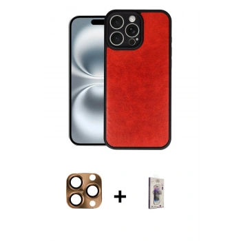MARSİLYAN™- iPhone 16 Pro Max Kılıf Kıvılcım Işık Serisi - Siyah Bilvis 3D Cam Ekran Koruyucu + Pers Alüminyum Kamera Lens - CLTM