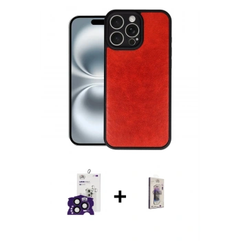 MARSİLYAN™- iPhone 16 Pro Max Kılıf Kıvılcım Işık Serisi - Siyah Bilvis 3D Cam Ekran Koruyucu + Bilvis Titan Kamera Lens - SH