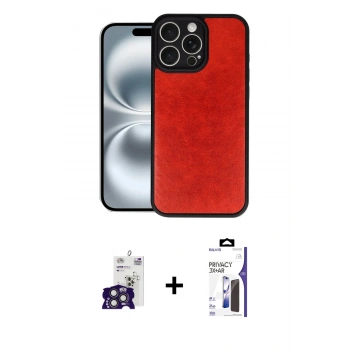 MARSİLYAN™- iPhone 16 Pro Max Kılıf Kıvılcım Işık Serisi - Siyah Bilvis 3X AR Hayalet Cam Ekran Koruyucu + Bilvis Titan Kamera Lens - TMGI
