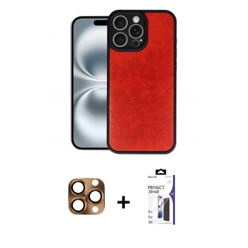 MARSİLYAN™- iPhone 16 Pro Max Kılıf Kıvılcım Işık Serisi - Siyah Bilvis 3X AR Hayalet Cam Ekran Koruyucu + Pers Alüminyum Kamera Lens - CLTM