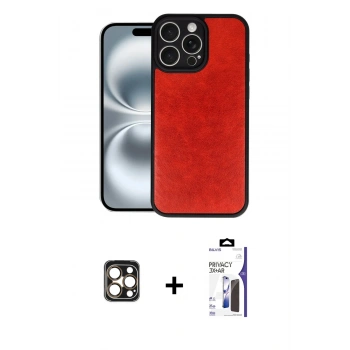 MARSİLYAN™- iPhone 16 Pro Max Kılıf Kıvılcım Işık Serisi - Siyah Bilvis 3X AR Hayalet Cam Ekran Koruyucu + PVD Metal Kamera Lens - GD