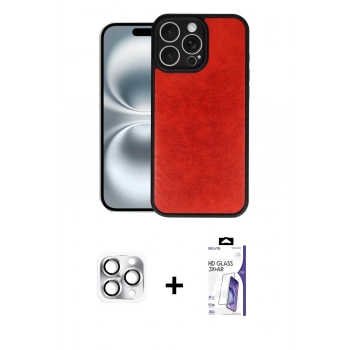 MARSİLYAN™- iPhone 16 Pro Max Kılıf Kıvılcım Işık Serisi - Siyah Bilvis 3X AR HD Cam Ekran Koruyucu + Pers Alüminyum Kamera Lens - GS
