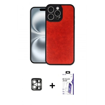 MARSİLYAN™- iPhone 16 Pro Max Kılıf Kıvılcım Işık Serisi - Siyah Bilvis 3X AR HD Cam Ekran Koruyucu + PVD Metal Kamera Lens - GS