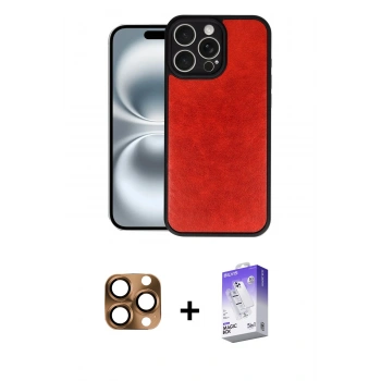 MARSİLYAN™- iPhone 16 Pro Max Kılıf Kıvılcım Işık Serisi - Siyah Bilvis 5in1 3D Magic Cam Ekran Koruyucu + Pers Alüminyum Kamera Lens - CLTM