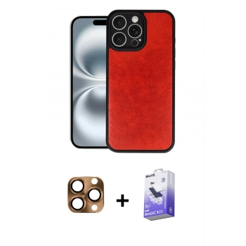 MARSİLYAN™- iPhone 16 Pro Max Kılıf Kıvılcım Işık Serisi - Siyah Bilvis 5in1 5D Magic Hayalet Cam Ekran Koruyucu + Pers Alüminyum Kamera Lens - CLTM