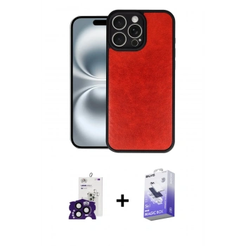 MARSİLYAN™- iPhone 16 Pro Max Kılıf Kıvılcım Işık Serisi - Siyah Bilvis 5in1 5D Magic Hayalet Cam Ekran Koruyucu + Bilvis Titan Kamera Lens - SH
