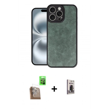 MARSİLYAN™- iPhone 16 Pro Max Kılıf Kıvılcım Işık Serisi - Siyah Bilvis Hayalet Cam Ekran Koruyucu + Raze Metal Kamera Lens - CLTM
