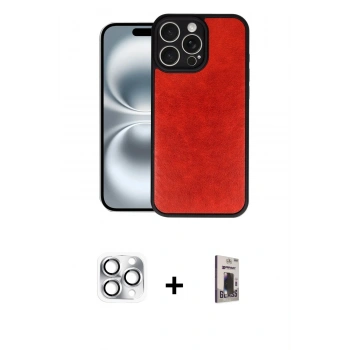 MARSİLYAN™- iPhone 16 Pro Max Kılıf Kıvılcım Işık Serisi - Siyah Bilvis Hayalet Cam Ekran Koruyucu + Pers Alüminyum Kamera Lens - GS