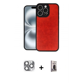 MARSİLYAN™- iPhone 16 Pro Max Kılıf Kıvılcım Işık Serisi - Siyah Bilvis Hayalet Cam Ekran Koruyucu + Pers Alüminyum Kamera Lens - GI