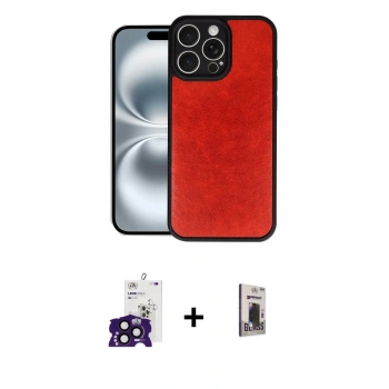 MARSİLYAN™- iPhone 16 Pro Max Kılıf Kıvılcım Işık Serisi - Siyah Bilvis Hayalet Cam Ekran Koruyucu + Bilvis Titan Kamera Lens - SH