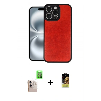 MARSİLYAN™- iPhone 16 Pro Max Kılıf Kıvılcım Işık Serisi - Siyah Buffer Cam Ekran Koruyucu + Raze Metal Kamera Lens - NLGY