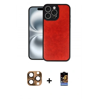 MARSİLYAN™- iPhone 16 Pro Max Kılıf Kıvılcım Işık Serisi - Siyah Buffer Hayalet Cam Ekran Koruyucu + Pers Alüminyum Kamera Lens - CLTM