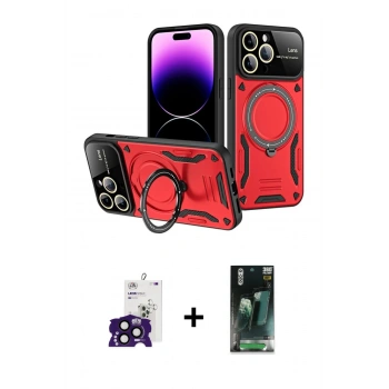 MARSİLYAN™- iPhone 16 Pro Max Kılıf Kıvılcım Modern Serisi - Siyah 360 Mat Full Body Arka Koruyucu + Bilvis Titan Kamera Lens - SH