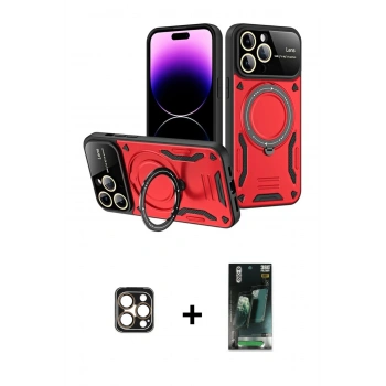 MARSİLYAN™- iPhone 16 Pro Max Kılıf Kıvılcım Modern Serisi - Siyah 360 Mat Full Body Arka Koruyucu + PVD Metal Kamera Lens - GD