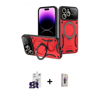 MARSİLYAN™- iPhone 16 Pro Max Kılıf Kıvılcım Modern Serisi - Siyah Bilvis 3D Cam Ekran Koruyucu + Bilvis Titan Kamera Lens - TMGI