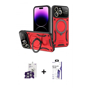 MARSİLYAN™- iPhone 16 Pro Max Kılıf Kıvılcım Modern Serisi - Siyah Bilvis 3X AR HD Cam Ekran Koruyucu + Bilvis Titan Kamera Lens - GS