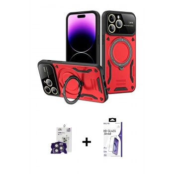 MARSİLYAN™- iPhone 16 Pro Max Kılıf Kıvılcım Modern Serisi - Siyah Bilvis 3X AR HD Cam Ekran Koruyucu + Bilvis Titan Kamera Lens - TMGI