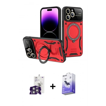 MARSİLYAN™- iPhone 16 Pro Max Kılıf Kıvılcım Modern Serisi - Siyah Bilvis 5in1 5D Magic Hayalet Cam Ekran Koruyucu + Bilvis Titan Kamera Lens - GS