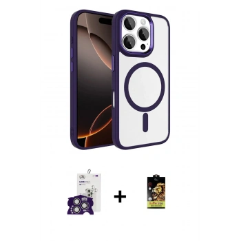 MARSİLYAN™- iPhone 16 Pro Max Kılıf Kıvılcım Prime - Siyah Buffer Cam Ekran Koruyucu + Bilvis Titan Kamera Lens - GS