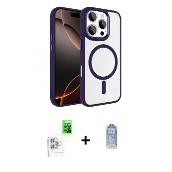 MARSİLYAN™- iPhone 16 Pro Max Kılıf Kıvılcım Prime - Siyah Joko Magic 5D Cam + Raze Metal Kamera Lens - BZ