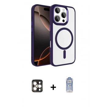 MARSİLYAN™- iPhone 16 Pro Max Kılıf Kıvılcım Prime - Siyah Joko Magic 5D Cam + PVD Metal Kamera Lens - GD