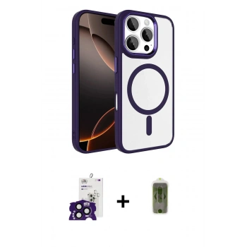 MARSİLYAN™- iPhone 16 Pro Max Kılıf Kıvılcım Prime - Siyah Joko Magic 5D Hayalet Cam + Bilvis Titan Kamera Lens - SH