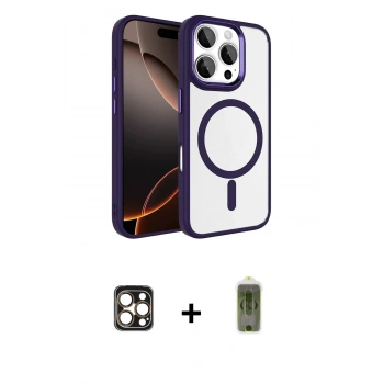 MARSİLYAN™- iPhone 16 Pro Max Kılıf Kıvılcım Prime - Siyah Joko Magic 5D Hayalet Cam + PVD Metal Kamera Lens - GD