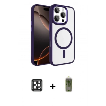 MARSİLYAN™- iPhone 16 Pro Max Kılıf Kıvılcım Prime - Siyah Joko Magic 5D Hayalet Cam + PVD Metal Kamera Lens - SH