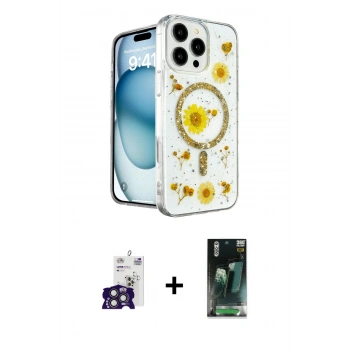MARSİLYAN™- iPhone 16 Pro Max Kılıf Kozmos Doku - Siyah 360 Mat Full Body Arka Koruyucu + Bilvis Titan Kamera Lens - TMGI