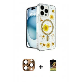 MARSİLYAN™- iPhone 16 Pro Max Kılıf Kozmos Doku - Siyah Buffer Cam Ekran Koruyucu + Pers Alüminyum Kamera Lens - CLTM