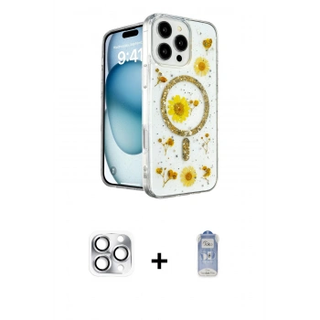 MARSİLYAN™- iPhone 16 Pro Max Kılıf Kozmos Doku - Siyah Joko Magic 5D Cam + Pers Alüminyum Kamera Lens - GS