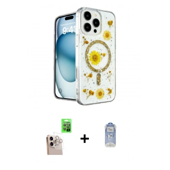 MARSİLYAN™- iPhone 16 Pro Max Kılıf Kozmos Doku - Siyah Joko Magic 5D Cam + Raze Metal Kamera Lens - NLGY