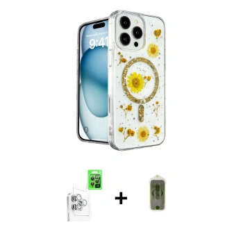 MARSİLYAN™- iPhone 16 Pro Max Kılıf Kozmos Doku - Siyah Joko Magic 5D Hayalet Cam + Raze Metal Kamera Lens - BZ