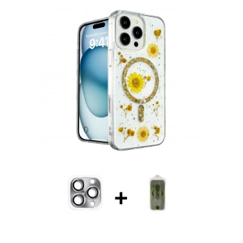 MARSİLYAN™- iPhone 16 Pro Max Kılıf Kozmos Doku - Siyah Joko Magic 5D Hayalet Cam + Pers Alüminyum Kamera Lens - GI