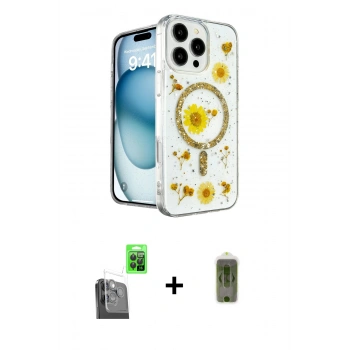 MARSİLYAN™- iPhone 16 Pro Max Kılıf Kozmos Doku - Siyah Joko Magic 5D Hayalet Cam + Raze Metal Kamera Lens - SH