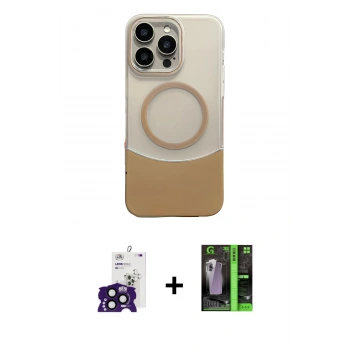 MARSİLYAN™- iPhone 16 Pro Max Kılıf Kozmos Form Özel Seri - Şeffaf 360 Full Body Arka Koruyucu + Bilvis Titan Kamera Lens - SH
