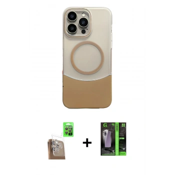 MARSİLYAN™- iPhone 16 Pro Max Kılıf Kozmos Form Özel Seri - Şeffaf 360 Full Body Arka Koruyucu + Raze Metal Kamera Lens - CLTM